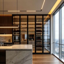 餐边柜整墙玻璃恒温酒柜展示柜酒架酒柜家用客厅红酒柜雪茄柜
