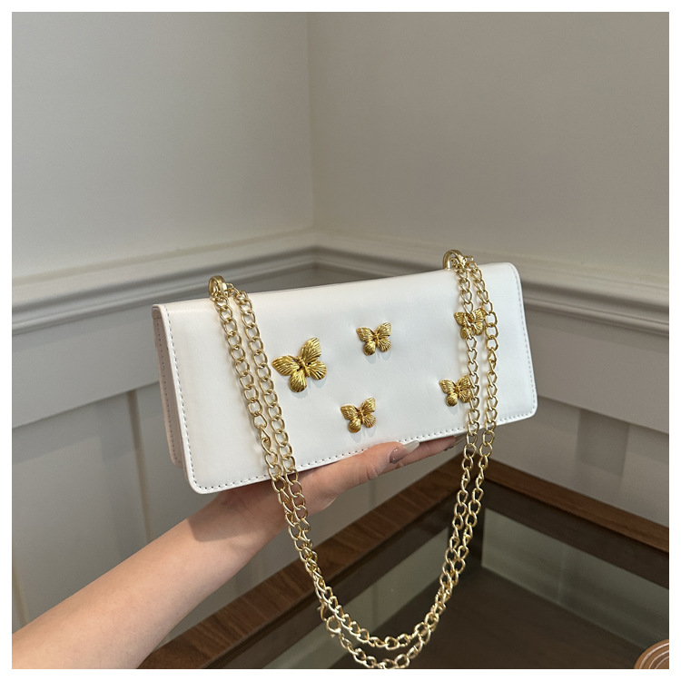 Trendy fashionable butterfly chain small square niche and beautiful French stick shoulder crossbody bag, women's bag_voghion.com