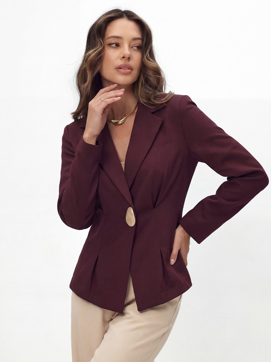 Saco Casual Slim Fit para Mujer de Poliéster con Solapa para Oficina y Uso Diario image 3
