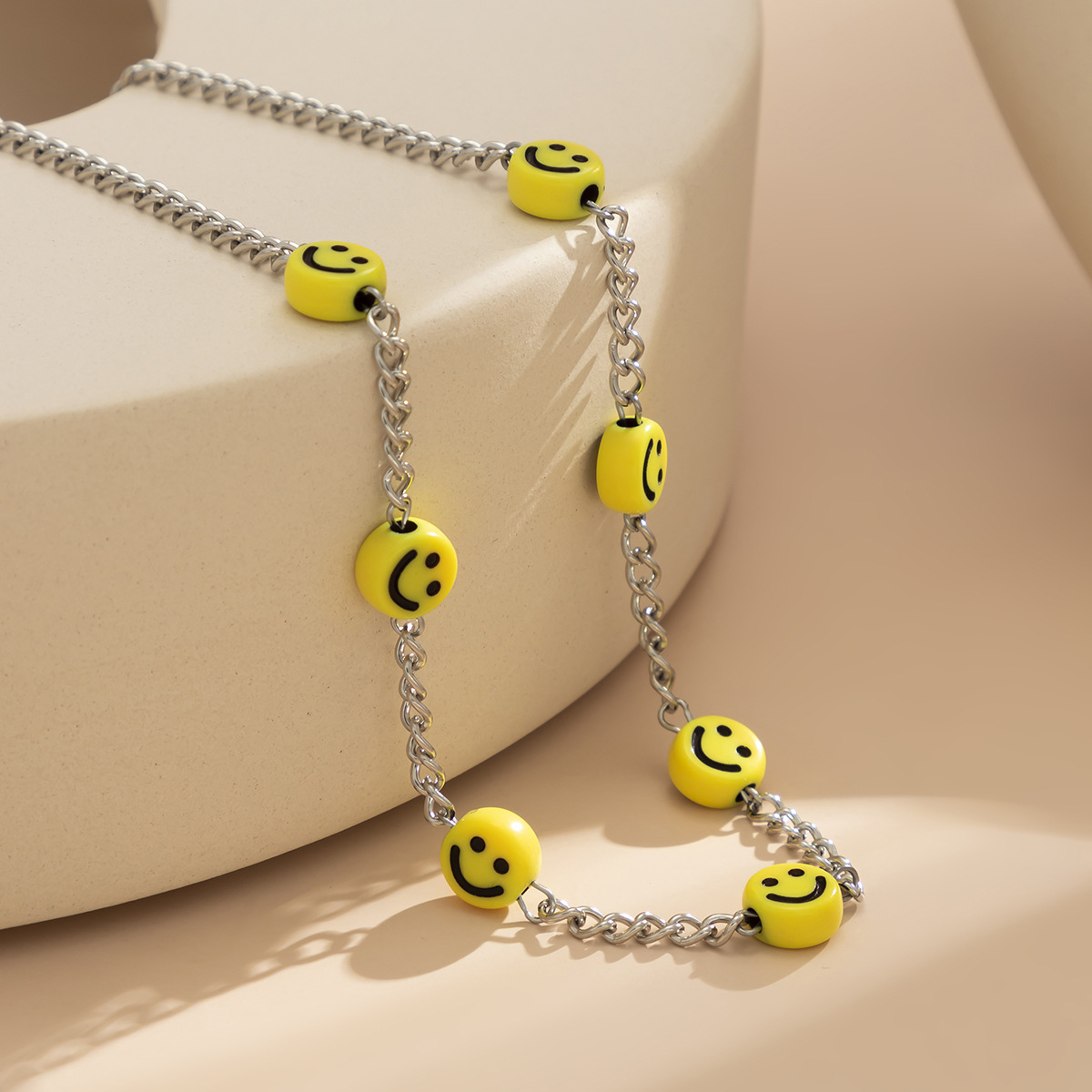 Fashion Simple Metal Ethnic Female Smiley Face Acrylic Waist Chain