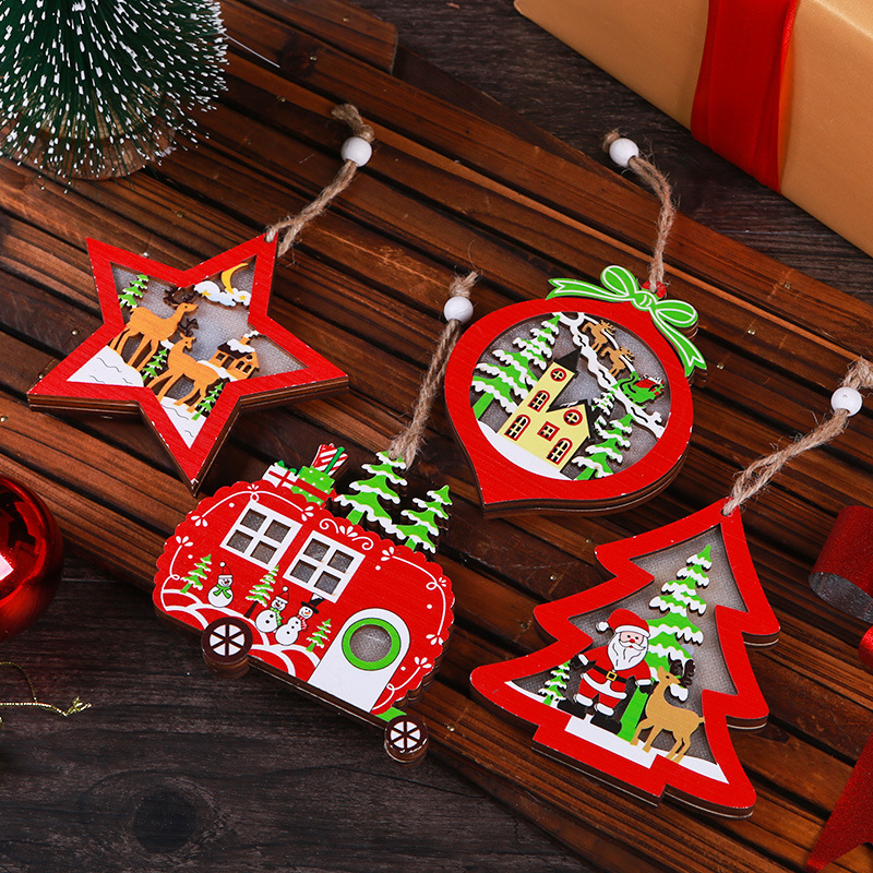 45g Weight Hanging Ornaments Event & Party Supplies Party Occasion Christmas Christmas Tree Star Wood Party Hanging Ornaments