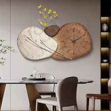石来运转客厅挂钟装饰画高级感餐厅餐桌边带钟表挂墙创意时钟挂画