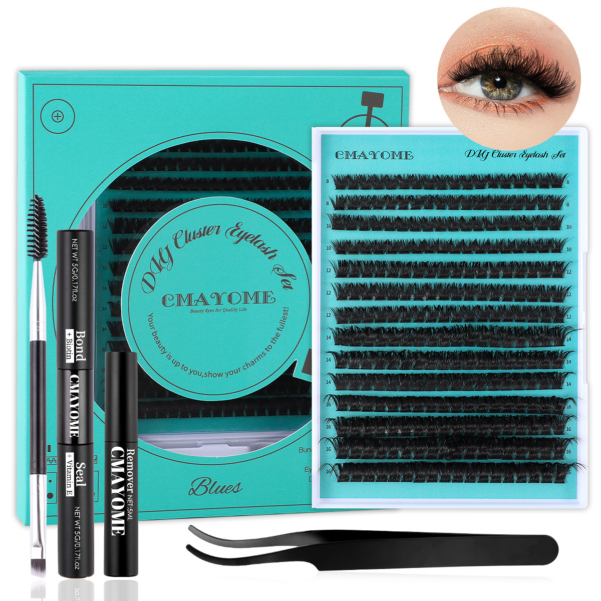 Transfronterizos DIY un solo mechón de pelo 168 mechones de 10 - 16mm falsas pestañas simuladas rollo de ojos densos pestañas al por mayor