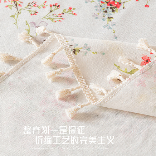 French Nanyang style floral tablecloth tassel decorative dining tablecloth home restaurant waterproof tea table TV cabinet cover towel