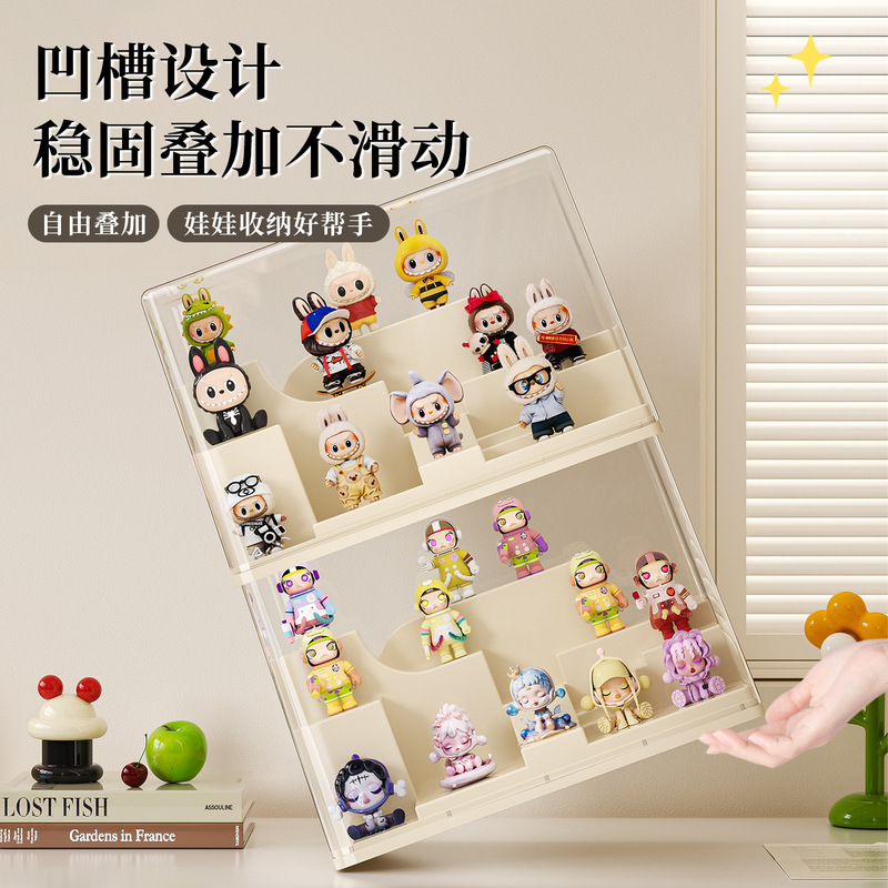 labubu盲盒收纳展示架透明舞台展示盒泡泡玛搪胶娃娃手办特展示架|undefined