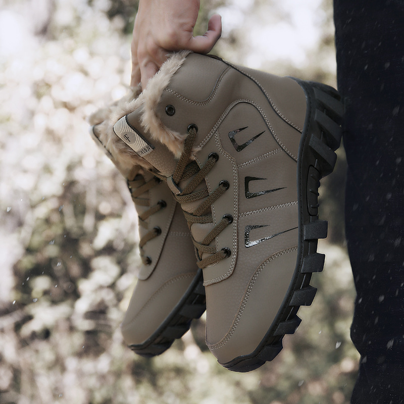 Mayorista invierno de veludo cálido pareja botas de nieve zapatos de algodón al aire libre botas casuales zapatos deportivos para hombre