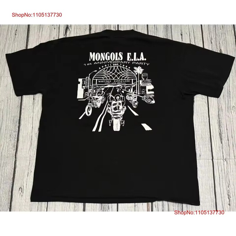 Vintage Rare Mongolian m C East La One-Year Anniversary Party Men's T-Shirt 2XL Boulevard Retro Washed Slightly