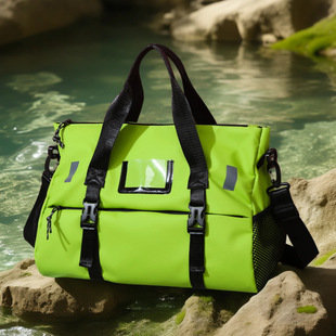 Cross-border new coated Oxford cloth fitness travel bag portable wet and dry separation shoe warehouse luggage bag printable logo