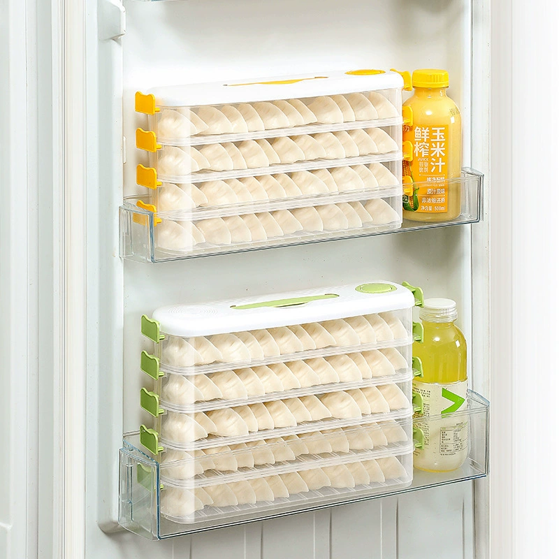Narrow edge dumpling box Food grade dumpling storage box Large capacity anti-stick bottom refrigerator fresh sealed dumpling freezer box