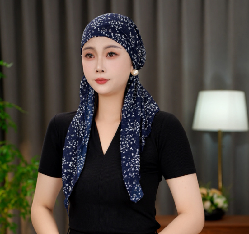 【蝶舞】休闲薄款潮流洋气飘带帽子女百搭碎花帽遮白发四季透气|undefined