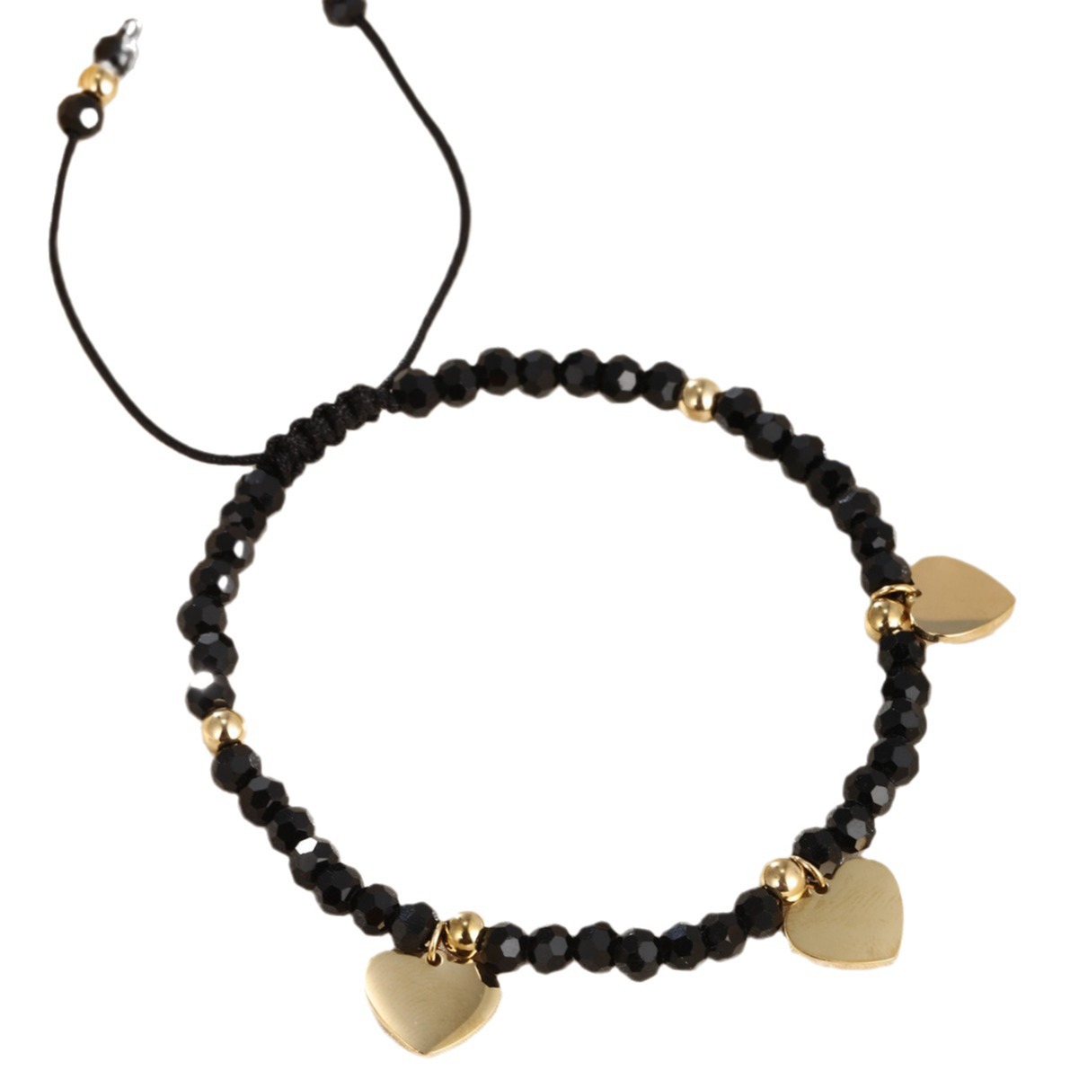 Joyería Xuping joyería de moda europea y americana amor cruces diamantes tejidos cuentas imitación de gemas pulseras de acero inoxidable mujeres