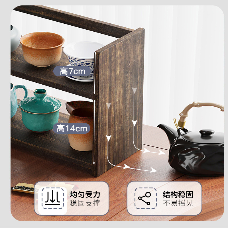 Madera maciza nuevo estilo chino de la taza de almacenamiento en rack de mesa estante organizador de escritorio estante antiguo estante