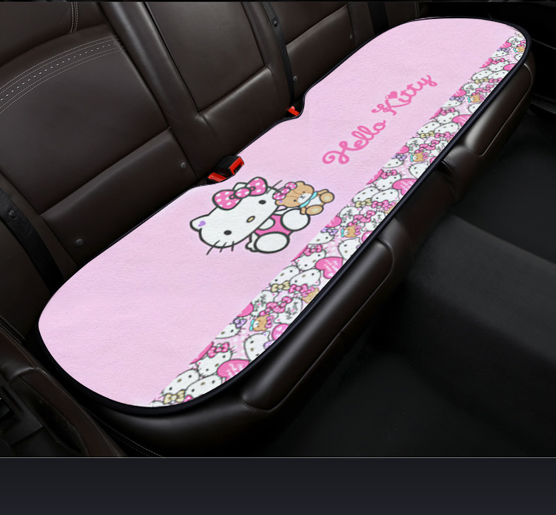 kitty cartoon car cushion single piece three-piece set goddess Four Seasons universal small waist summer car cushion Main driving