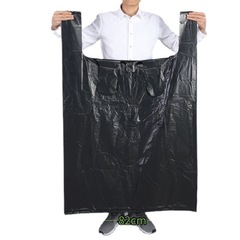 Black Large Plastic Bag Packing Moving Clothes Storage Vest Bag Thickened Waistcoat Bag Super Large Handbag Convenient Bag 