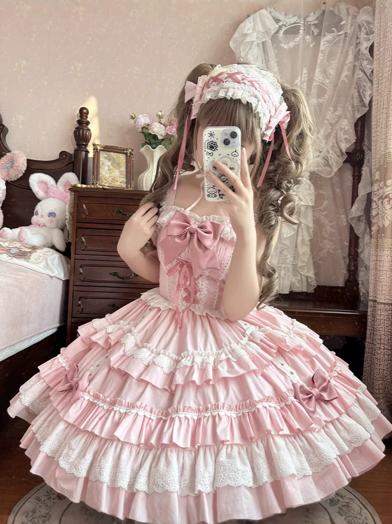 Платье Genuine mousse Lolita JSK, пастельные оборки, широкий выбор цветов, несколько размеров