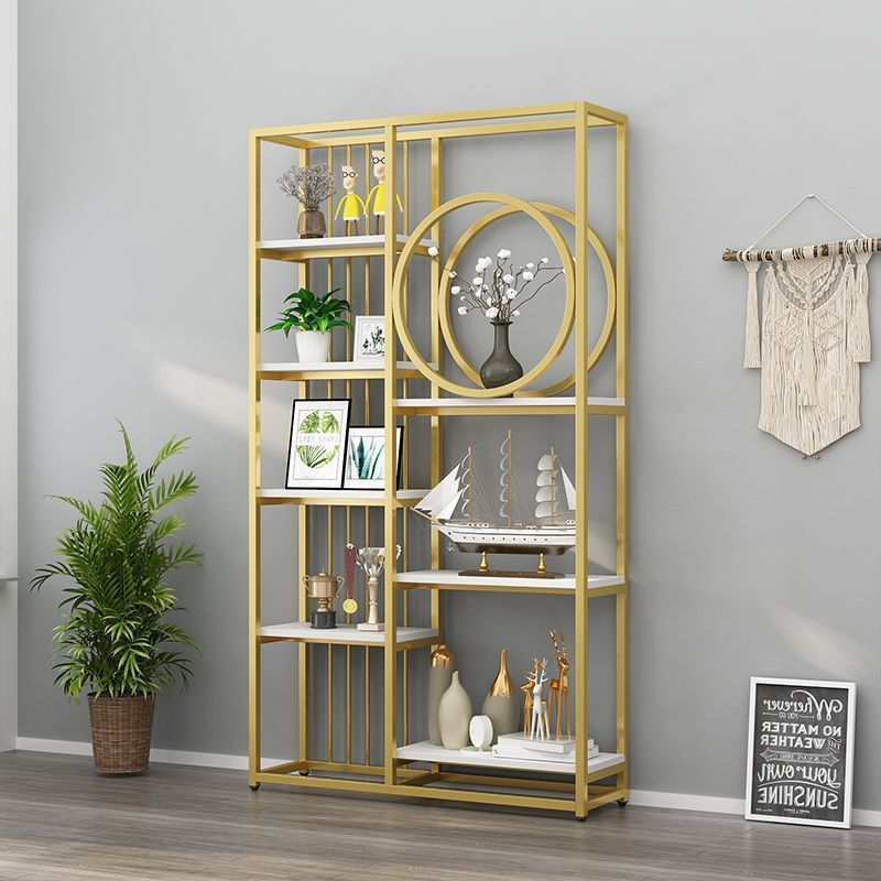 铁艺镂空隔断家用置物架玄关屏风书架办公室装饰柜落地多层展示柜