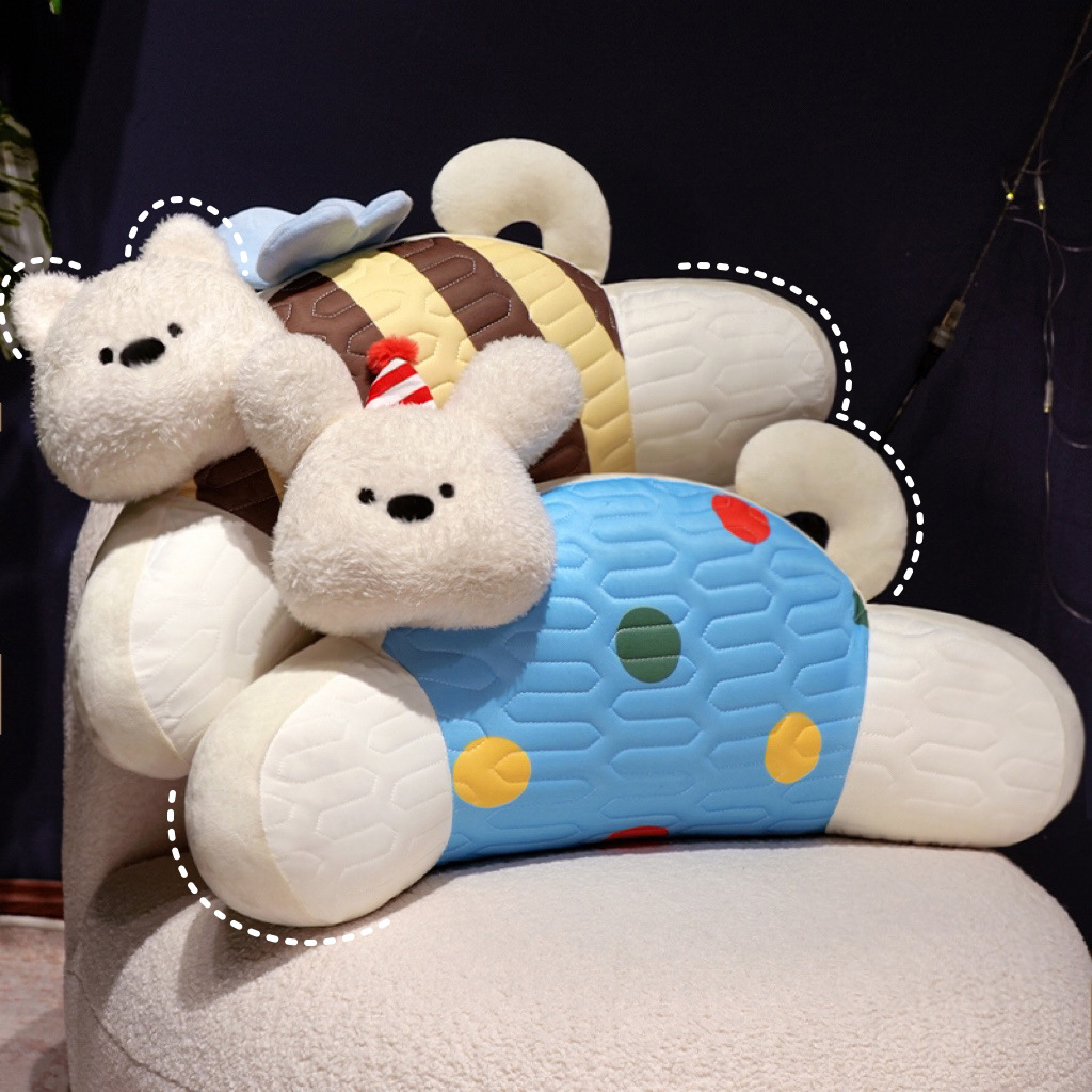 Ice Silk Latex Bedside Cushion Soft Bag Waist Pillow Large Backrest Pregnant Woman Sofa Pillow Bed Reading Pillow Summer