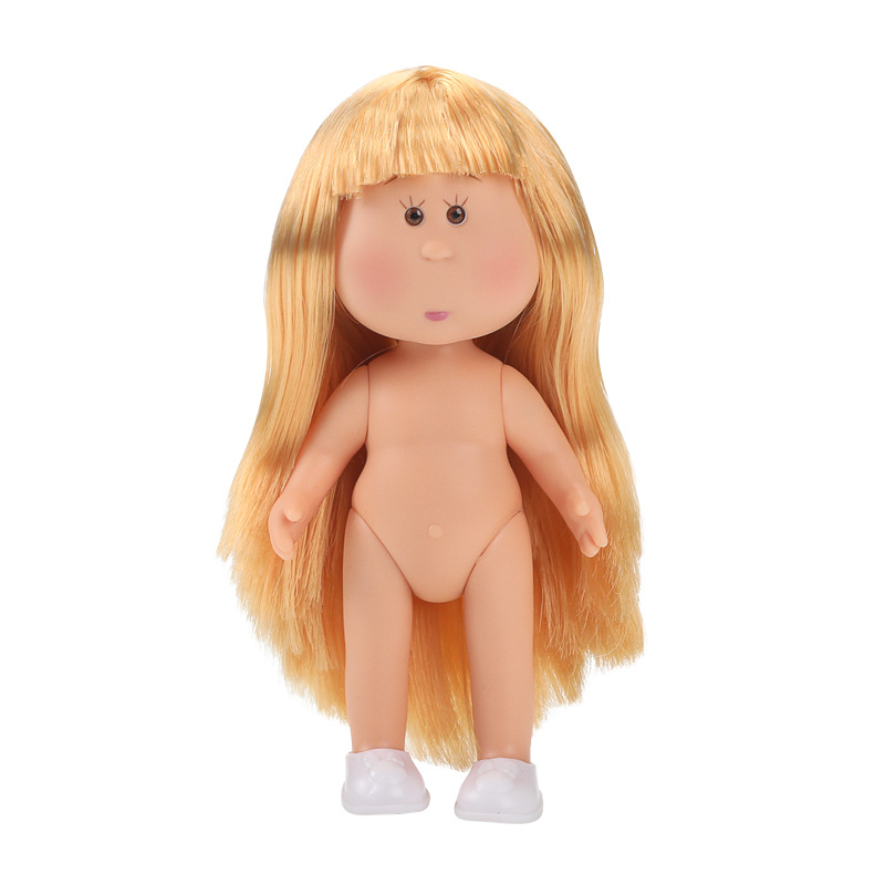 Straight golden flowing hair