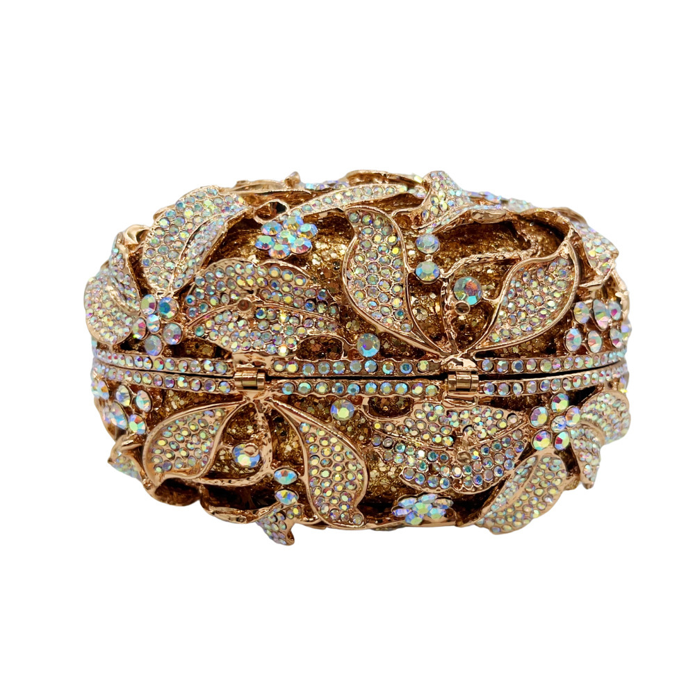 Bolsa de cristal, bolsas de diamante huecas de metal, bolsas de banquete de diamantes, bolsas de mano de diamantes, bolsas de cadena de mujeres