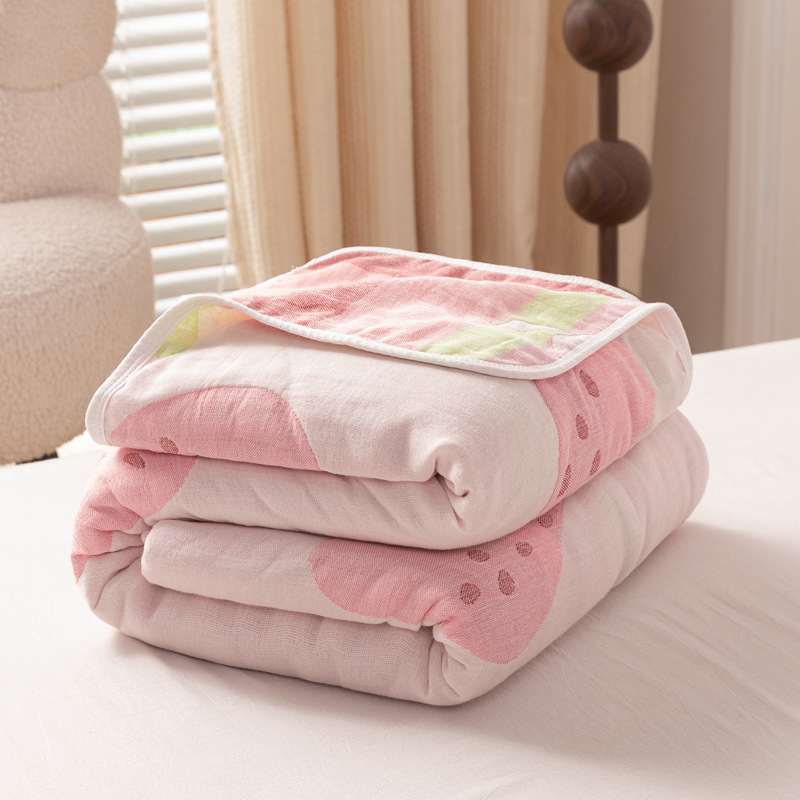 (pink pear) / 90x 100cm "cotton 6 layer yarn" baby