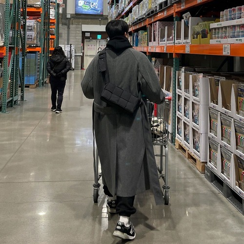 MYQ High-end Wool Coat for Men - Autumn/Winter Thick Knee-length Overcoat with Korean Style Turtleneck Wool Windbreaker