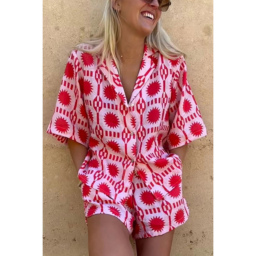 Women’s Polo Collar Two Piece Set Side View