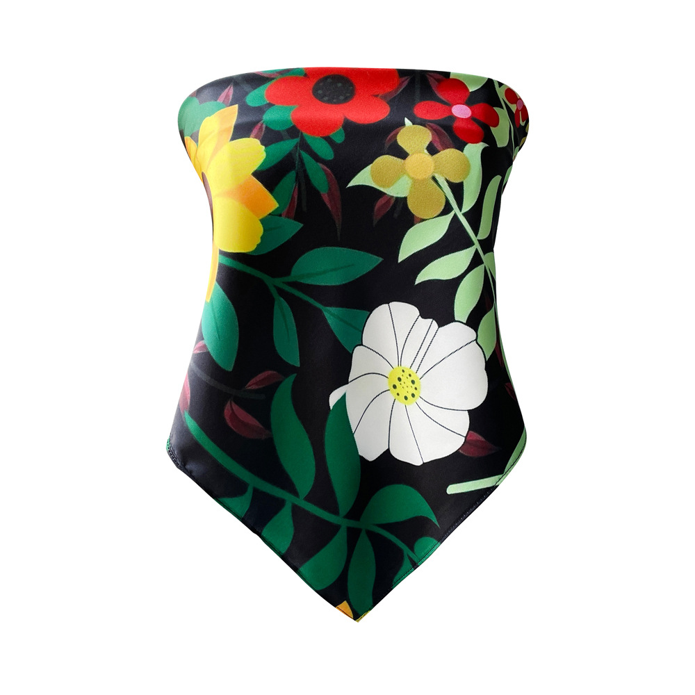 Femmes Élégant Style Vintage Bloc De Couleur Fleur Polyester Écharpe En Soie display picture 29