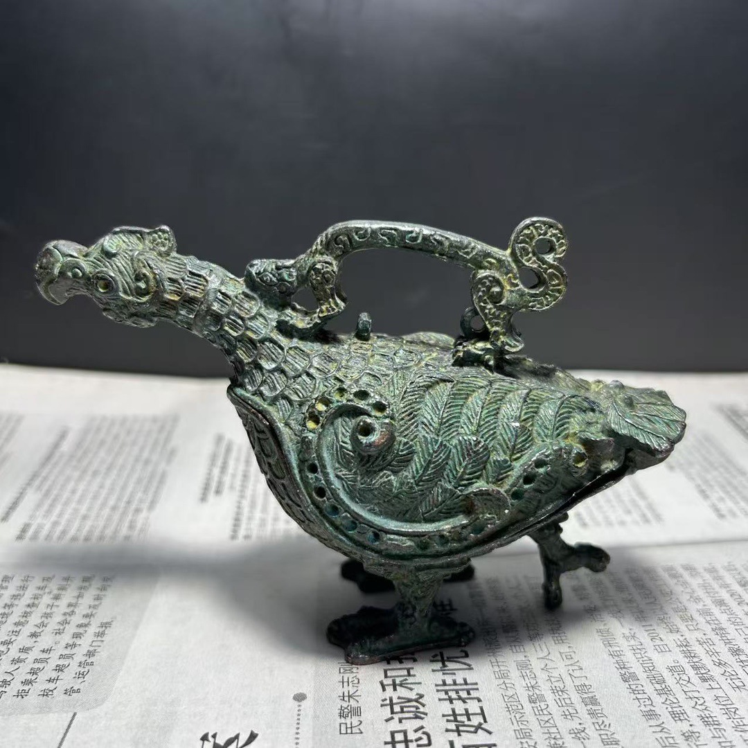 山西晋候鸟尊赵卿鸟尊青铜器仿古摆件古玩收藏高档商务礼品工艺品
