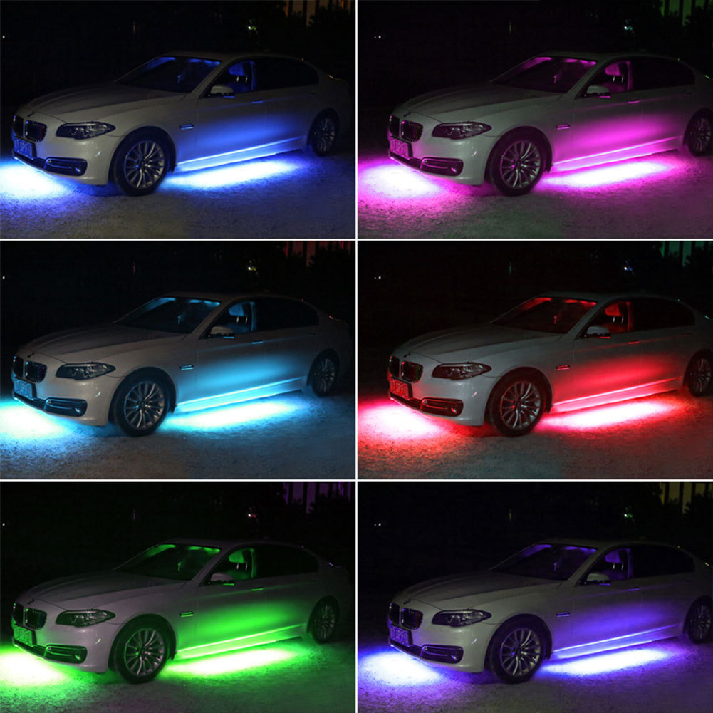 High-Brightness Modified Car Underbody Lights, Waterproof Flashing Led Flow Lights, Car Chassis Lights, Decorative Colorful Sound-Controlled Ambient Lights