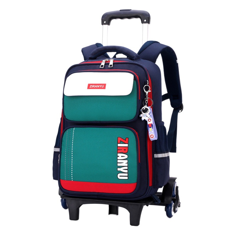 Natural Fish nuevo estudiante de la escuela primaria trolley mochila hombres y mujeres de gran capacidad al por mayor aguas abajo popular escalera entrega de una sola pieza