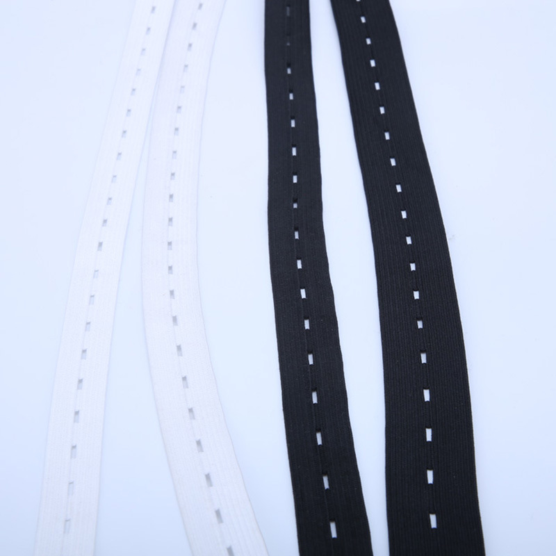 黑白扣眼松紧带 拉拉弹力卷收纳扣松紧带 孕妇可调节扣眼松紧带