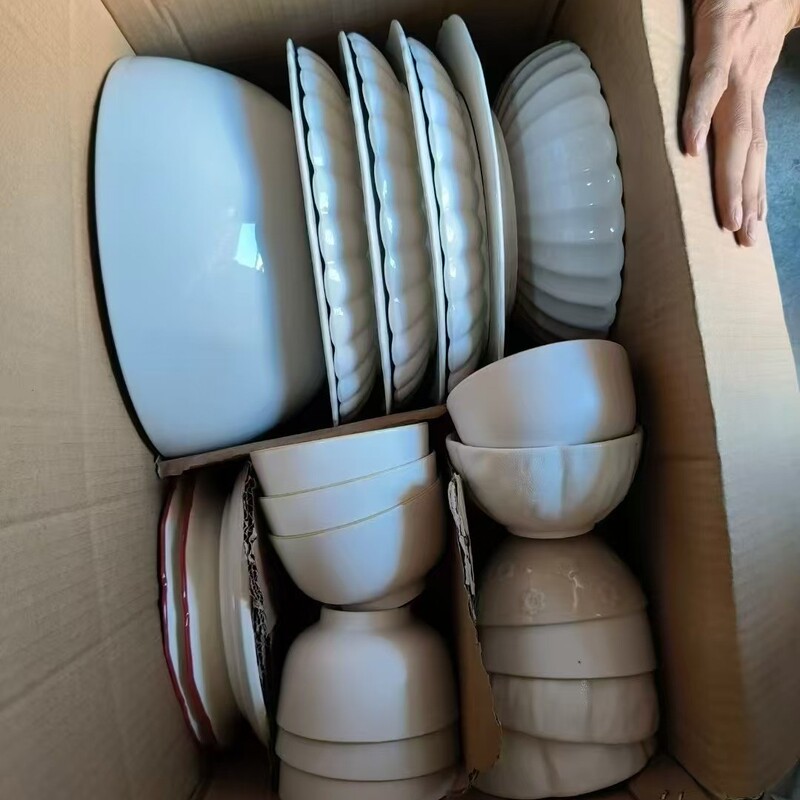Mixed Packing Africa Ceramic Plate/Bowl/Mug White Porcelain by Ton/Ctn Mixed Packing Africa Ceramic Plate/Bowl/Mug White Porcelain by Ton/Ctn