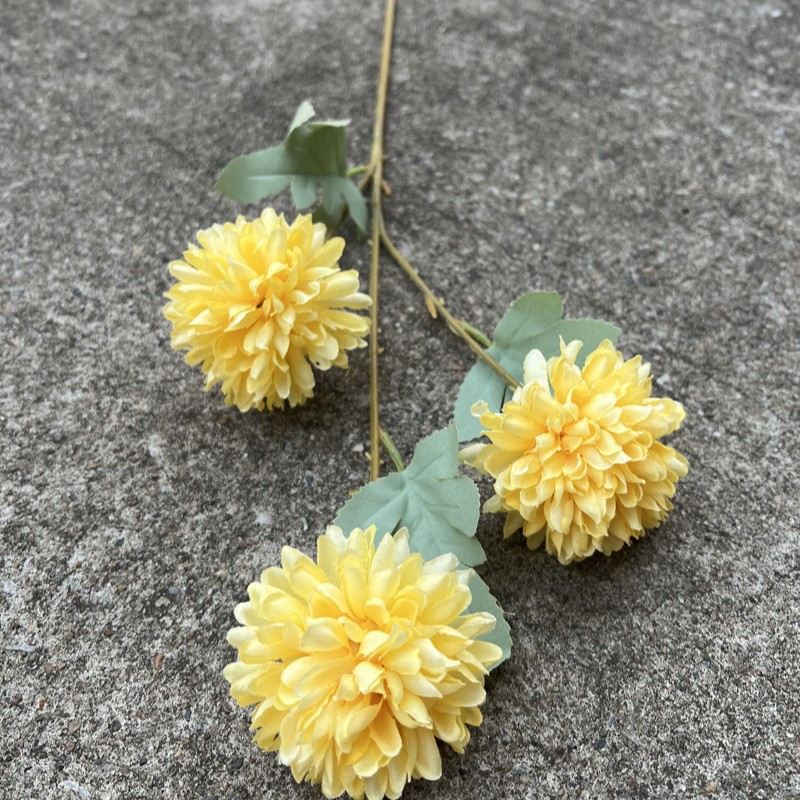 Nueva fábrica de flores artificiales de la boda amarillo leche amarillo limón amarillo fresco al aire libre Salón de la boda decoración flor falsa al por mayor