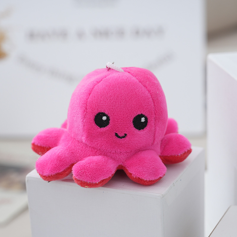 Flip Octopus Cute Creative Funny Plush Toy Bag Pendant Keychain Plush Doll Pendant Supply