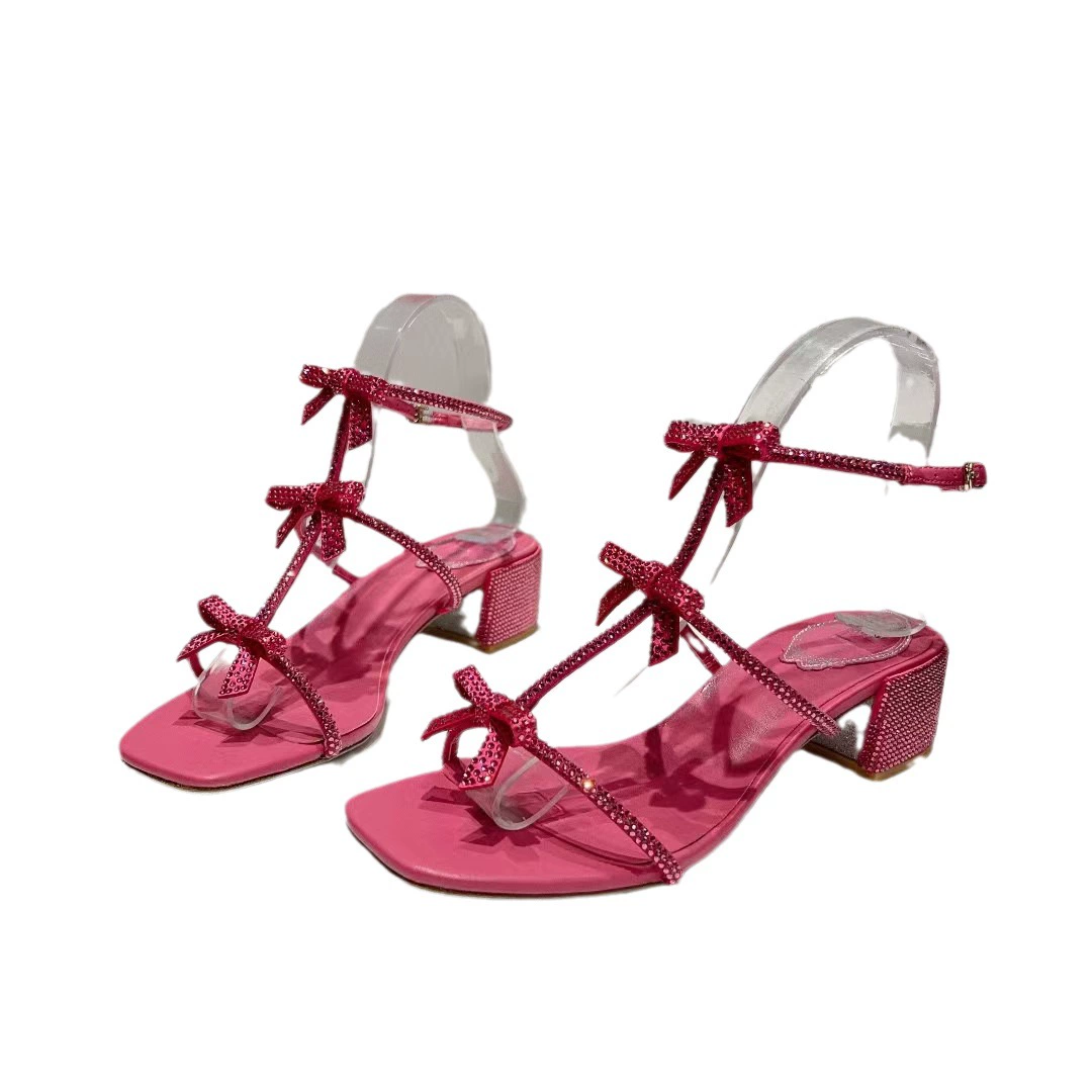 Summer universal sandals with a strap with bow
