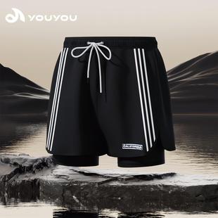 Swimming trunks men's anti-embarrassment 2025 boxer plus size new swimming trunks professional hot spring swimsuit swimming equipment suit