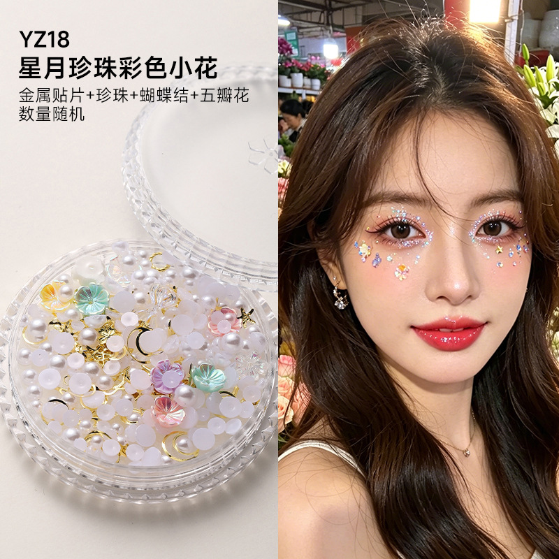 Decoraciones faciales maquillaje de ojos de novia maquillaje de escenario para niños pegatinas especiales cara lentejuelas lágrima diamante mariposa perla al por mayor