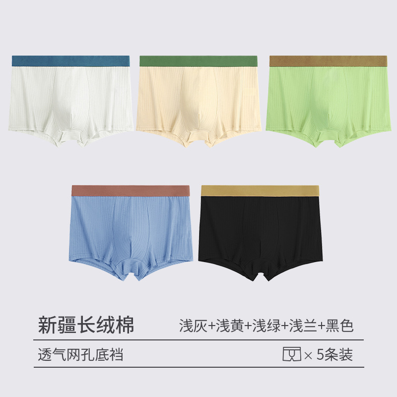 Pantalones interiores de hombre algodón, pantalones de algodón antibacterianos, mallas de entrepierna, tendencia de los jóvenes, pantalones individuales