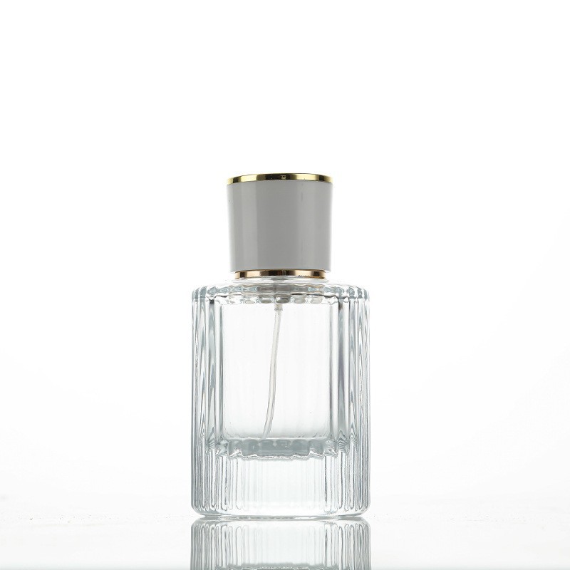 En stock boca de tornillo botella de perfume a rayas de alto grado 30ml50ml barra vertical prensa cilíndrica spray sub-botella de incienso sin fuego