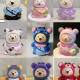 3D three-dimensional backpack bear plaster doll DIY coloring children's handmade graffiti white embryo cute coloring ornaments toy