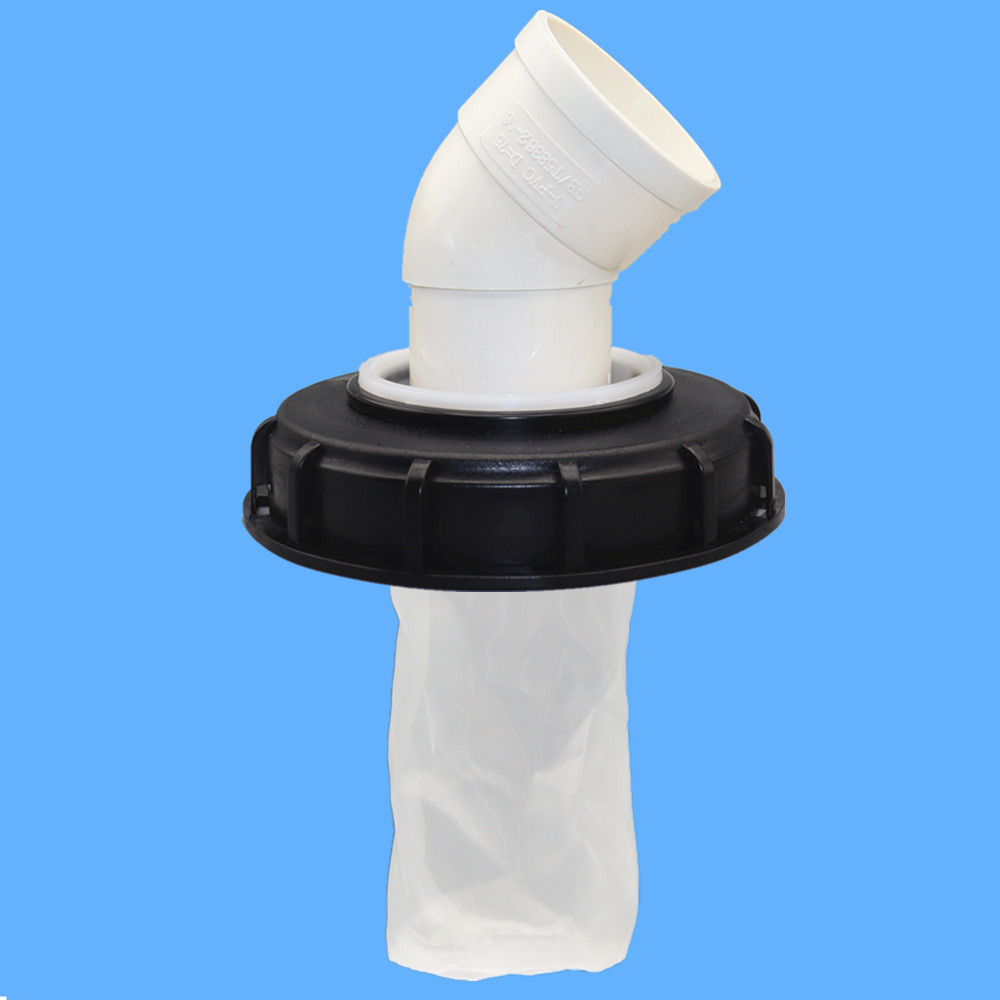 DN75 Barril de tonelada IBC transfronterizo DN110 Cubierta de filtro de plástico Cubierta de filtro 163mm con malla de filtro Cubierta de barril DN150