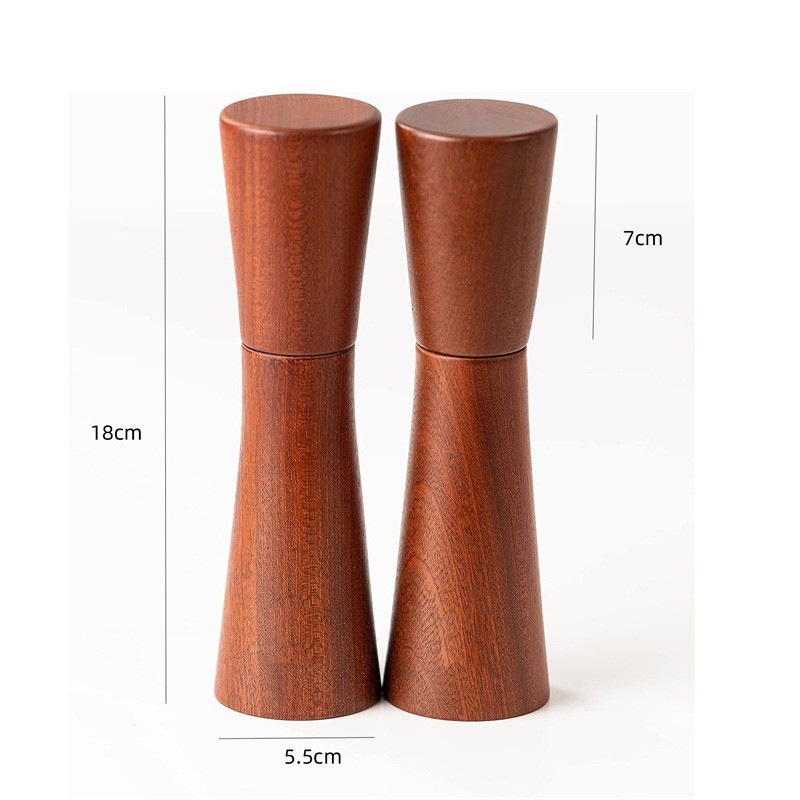 Molinillo de pimienta de madera molinillo de pimienta negro manual molino de pimienta de espesor ajustable