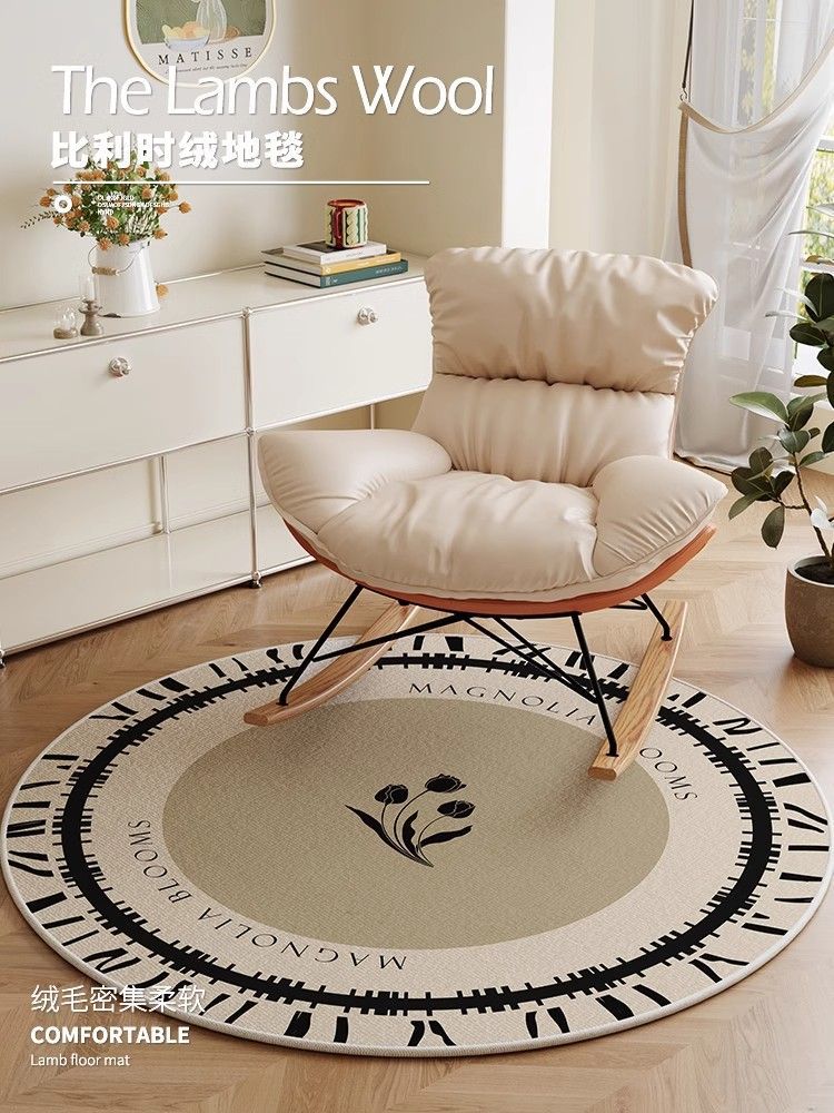 地毯办公室专用摇摇椅脚垫躺椅感电脑椅子高级转椅地垫客厅圆形