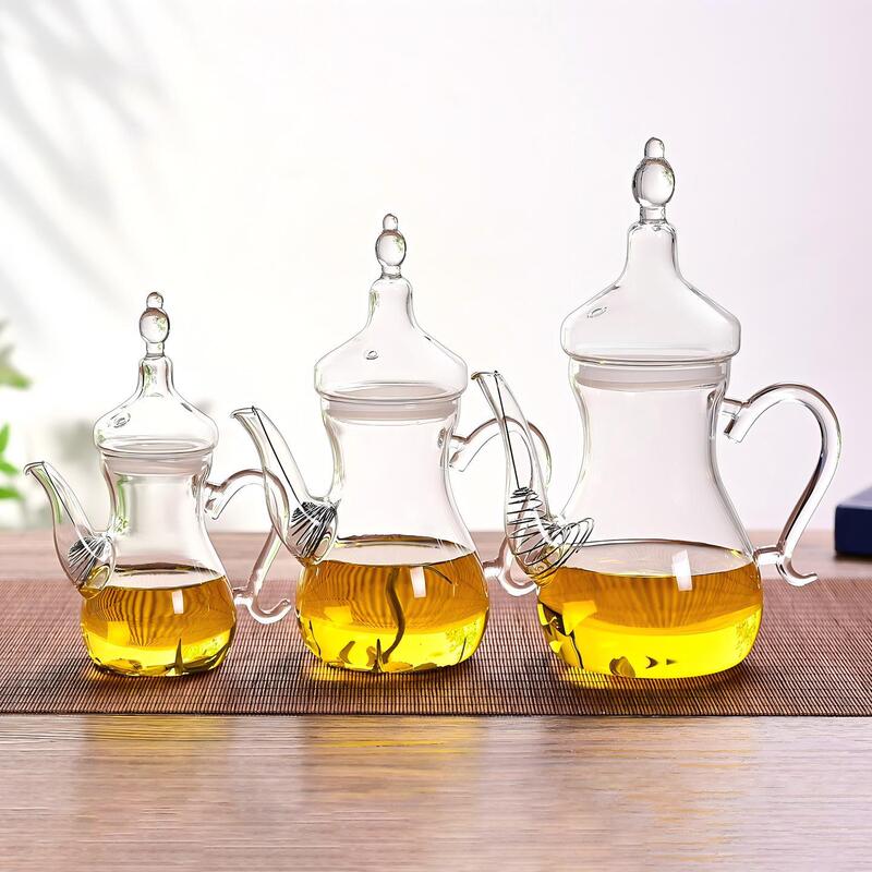 Arabic Glass Coffee Pot, High-Temperature Resistant Transparent High Borosilicate Teapot, Floral Teapot, Heat-Resistant Brewing Hand-Pour Pot Arabic Glass Coffee Pot, High-Temperature Resistant Transparent High Borosilicate Teapot, Floral Teapot, Heat-Resistant Brewing Hand-Pour Pot