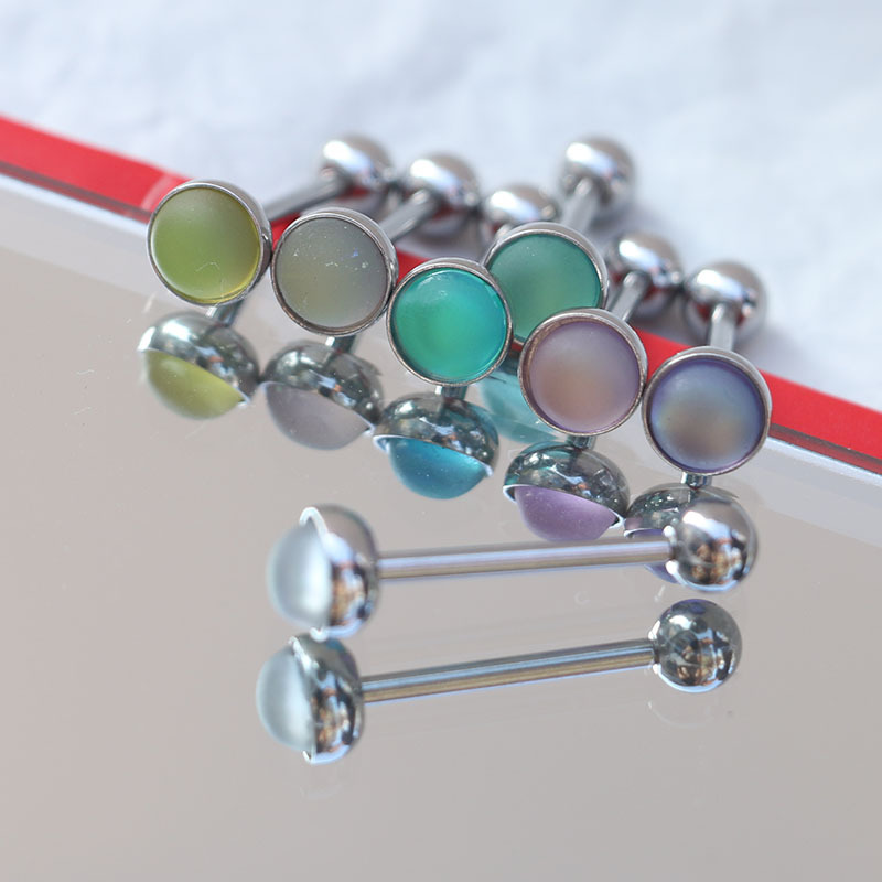 Simple Style Geometric Titanium Steel Polishing Tongue Nail 1 Piece