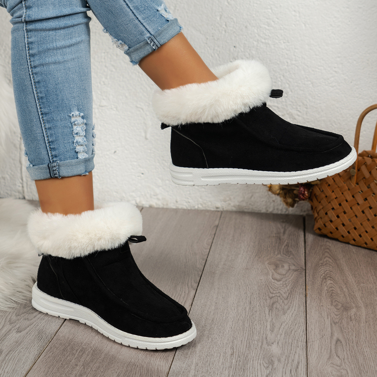 Women's platform warm comfortable fashion simple generous snow boots_voghion.com