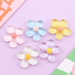 水晶五瓣花 卡通diy奶油膠手機殼冰箱貼髮夾樹脂配件材料批發