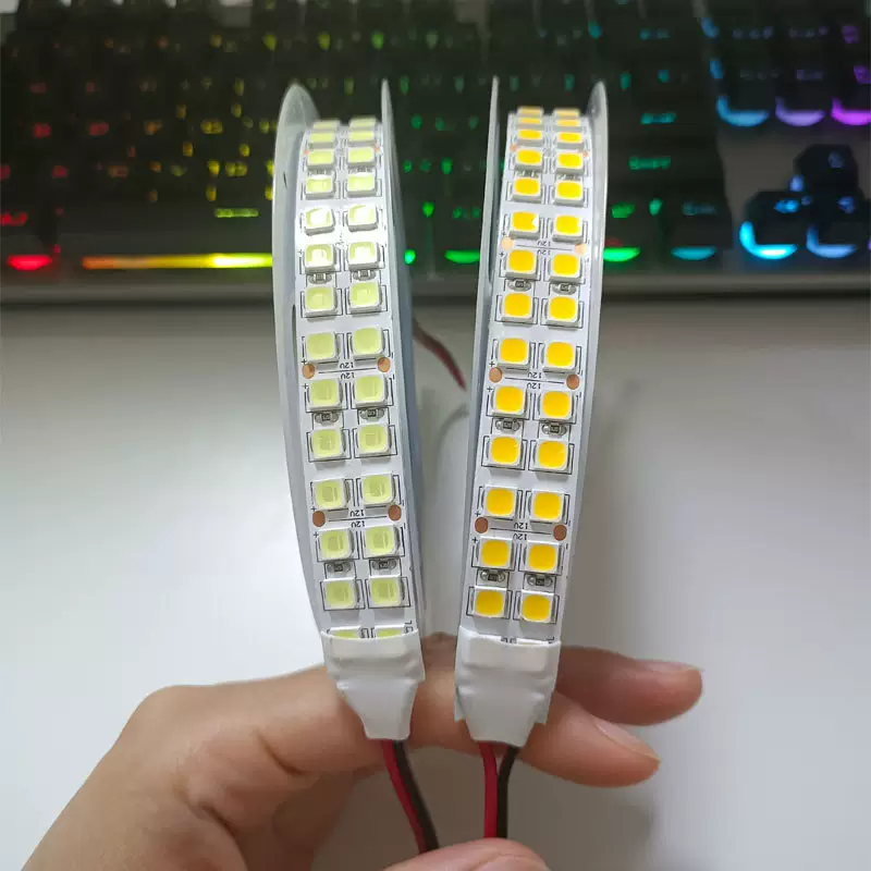 ไฟ 240 ดวง แรงดันต่ำ 12V แบบสองแถว แถบไฟ LED 5054 ความสว่างสูง สำหรับใช้ภายนอก ไม่ร้อน ขายส่งจากโรงงาน
