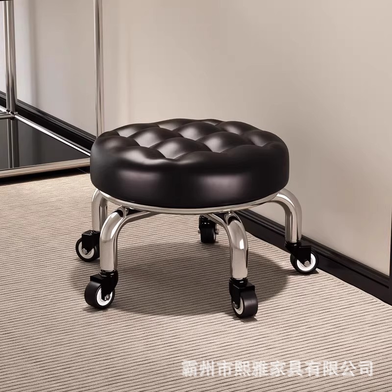 ✅万向轮小凳子小板凳圆凳家用滑轮矮凳椅子儿童学步矮凳美甲美缝|undefined
