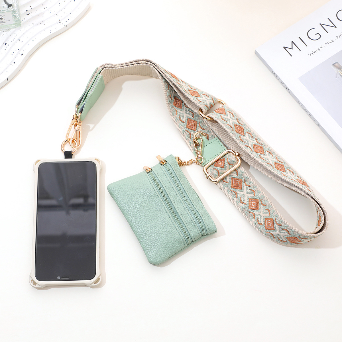 135g Weight Mobile Phone Lanyard Classification 1 Piece Quantity Polyester, Metal Button Material Lattice, Leopard Pattern Casual Style 1 Piece Casual Lattice Leopard Polyester Metal Button Mobile Phone Lanyard 6